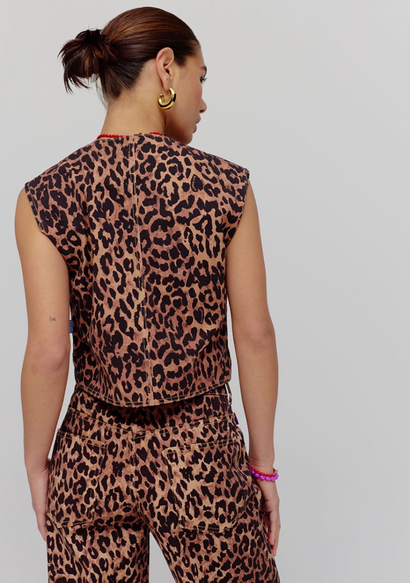 HARPER & YVE GILET GILLY LEOPARD
