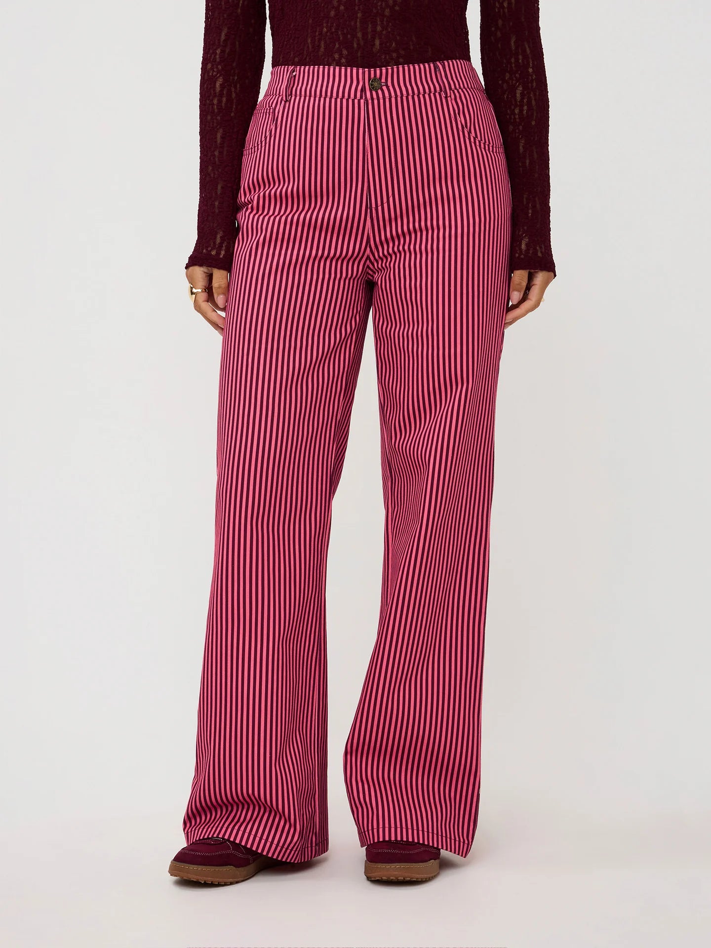 YDENCE PANTS DJAMILLA | CORAL PINK/BURGUNDY