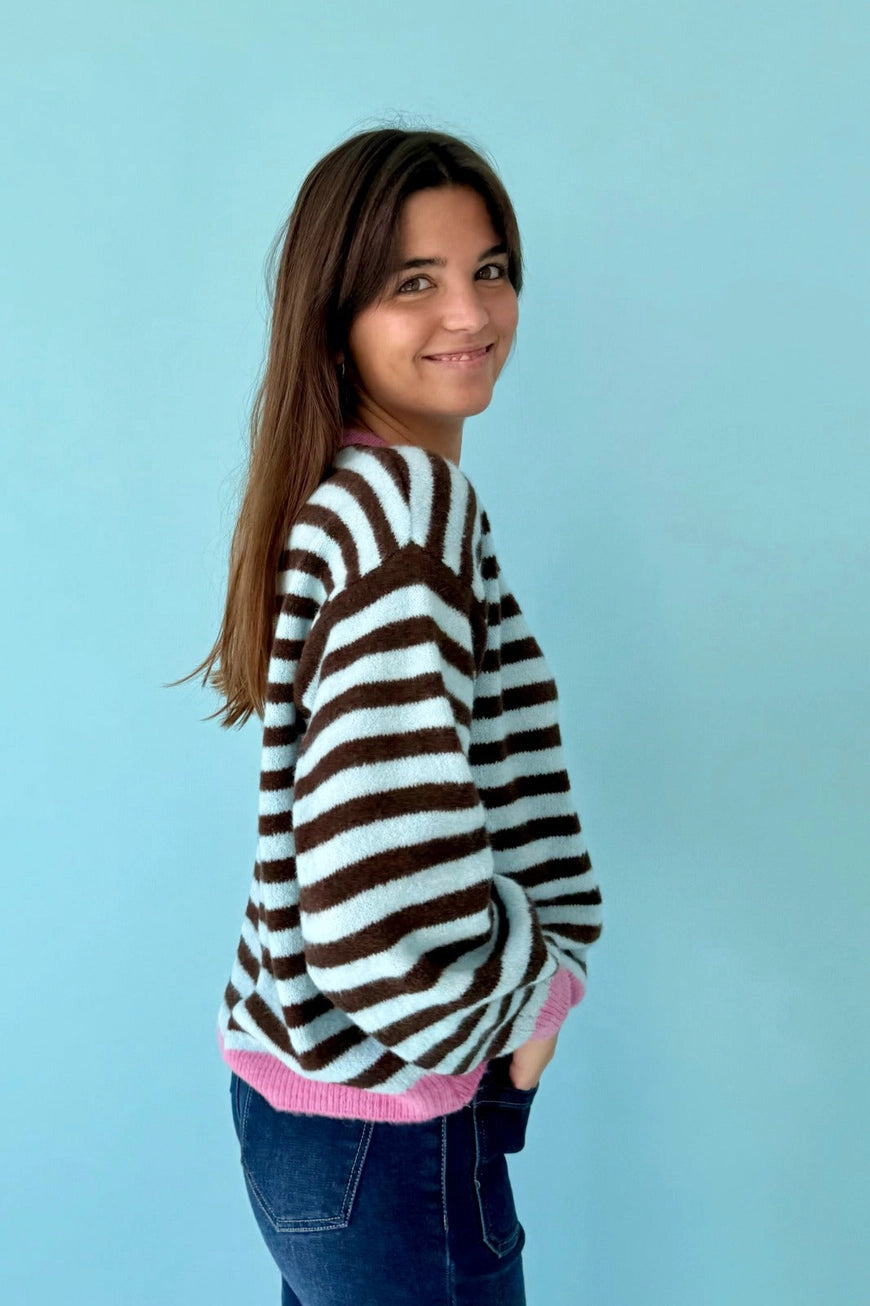 COTTON TREAT MINDTRAVELER TRUI JERSEY PIA | BRUIN/BLAUW/ROZE