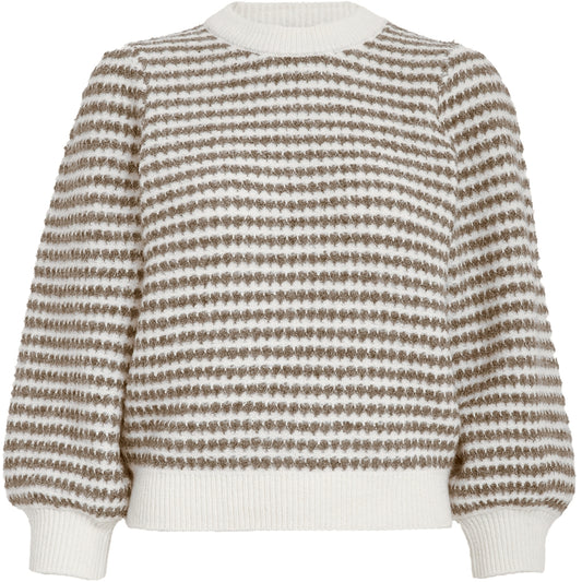PEPPERCORN CAMILLA 3/4 SLEEVE STRIPED KNIT PULLOVER | ZAND