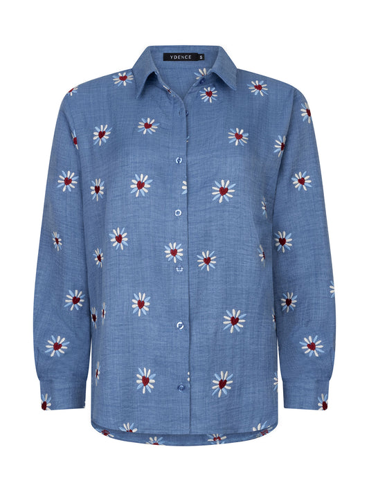 YDENCE BLOUSE GABIA | DENIM BLUE