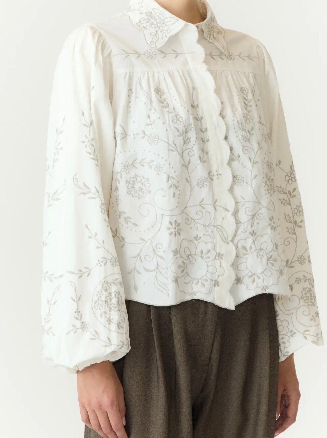 YAS GREYA LS EMBROIDERED SHIRT