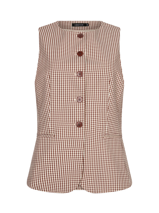 YDENCE GILET JETTE | BROWN CHECK