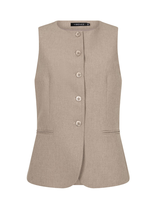YDENCE GILET MELLIE | STONE GREY