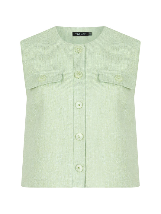 YDENCE GILET CATHERINA | GROEN