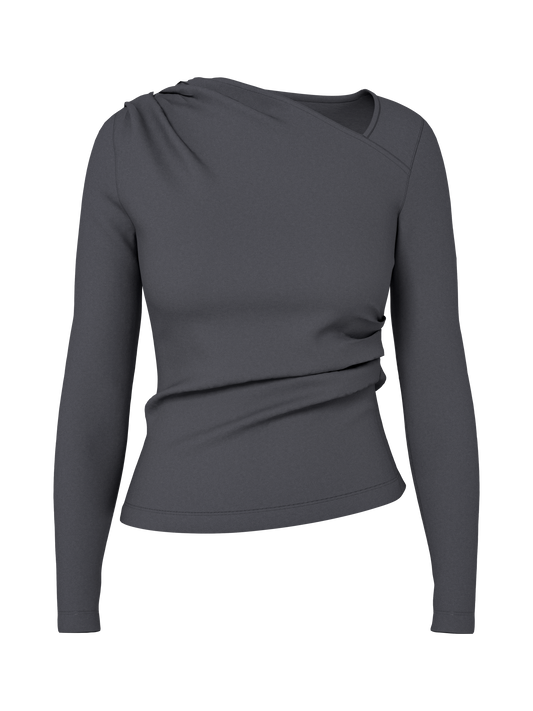 HYPEDROP ROSALIE DRAPED TOP | GRIJS