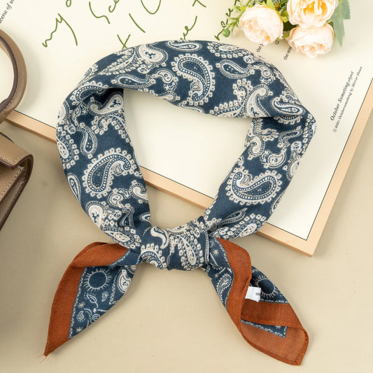 COTTON TREAT SJAAL | BLAUW/BRUIN