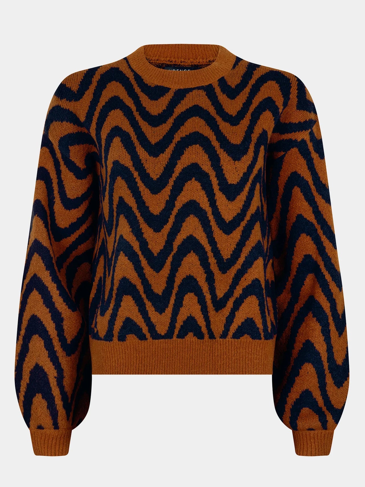 YDENCE KNITTED SWEATER BLAISE | CAMEL/NAVY
