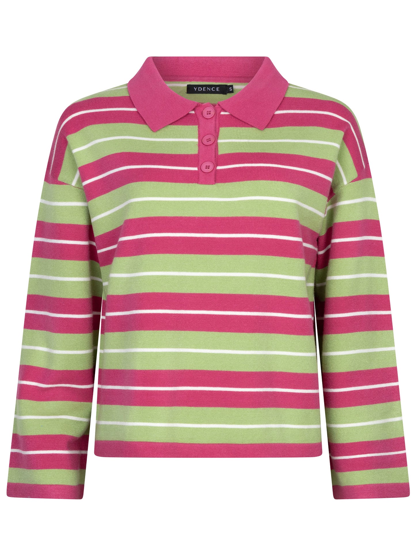 YDENCE KNITTED TOP BALOU | BERRY PINK / GREEN