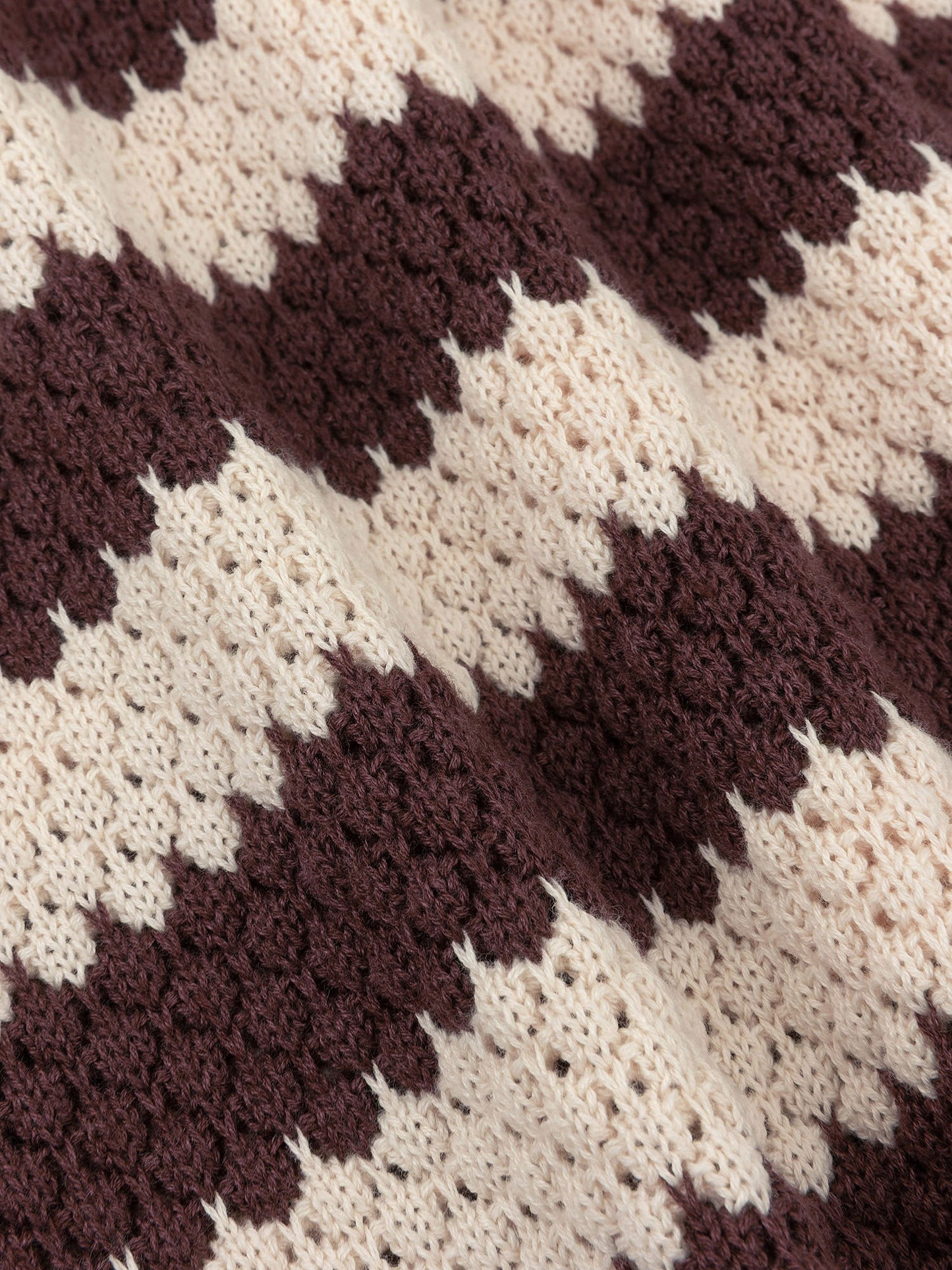 YDENCE KNITTED TOP JANOUK | BROWN/ECRU