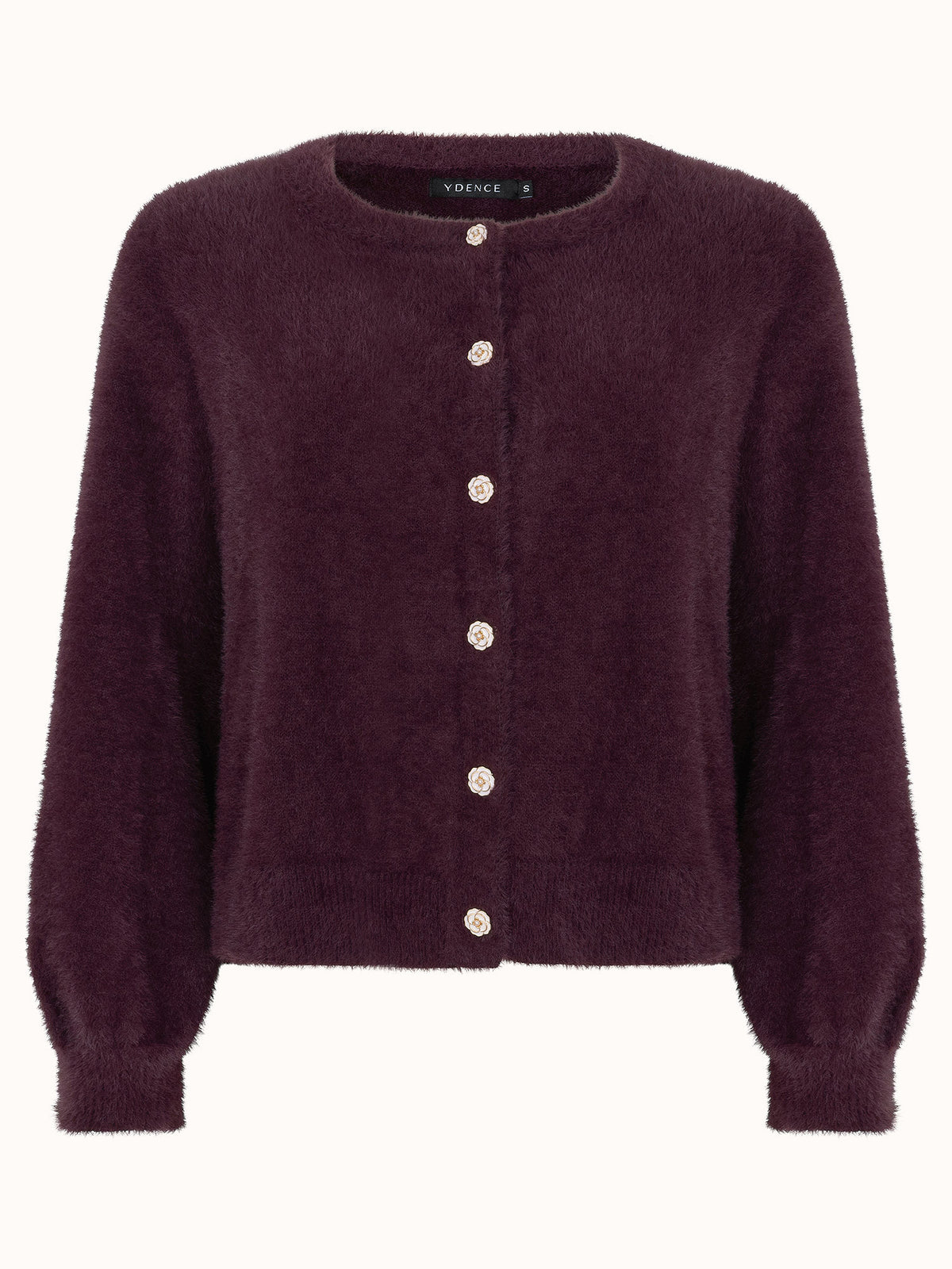 YDENCE KNITTED CARDIGAN MAAIKE | PLUM