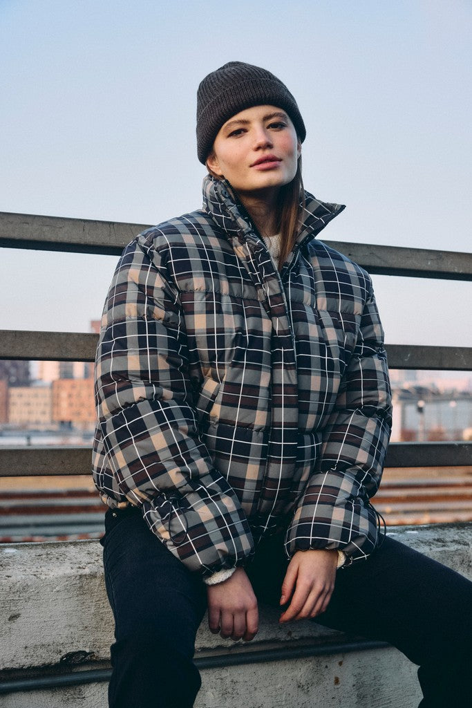 NOISY MAY ROSY AOP PUFFER JACKET