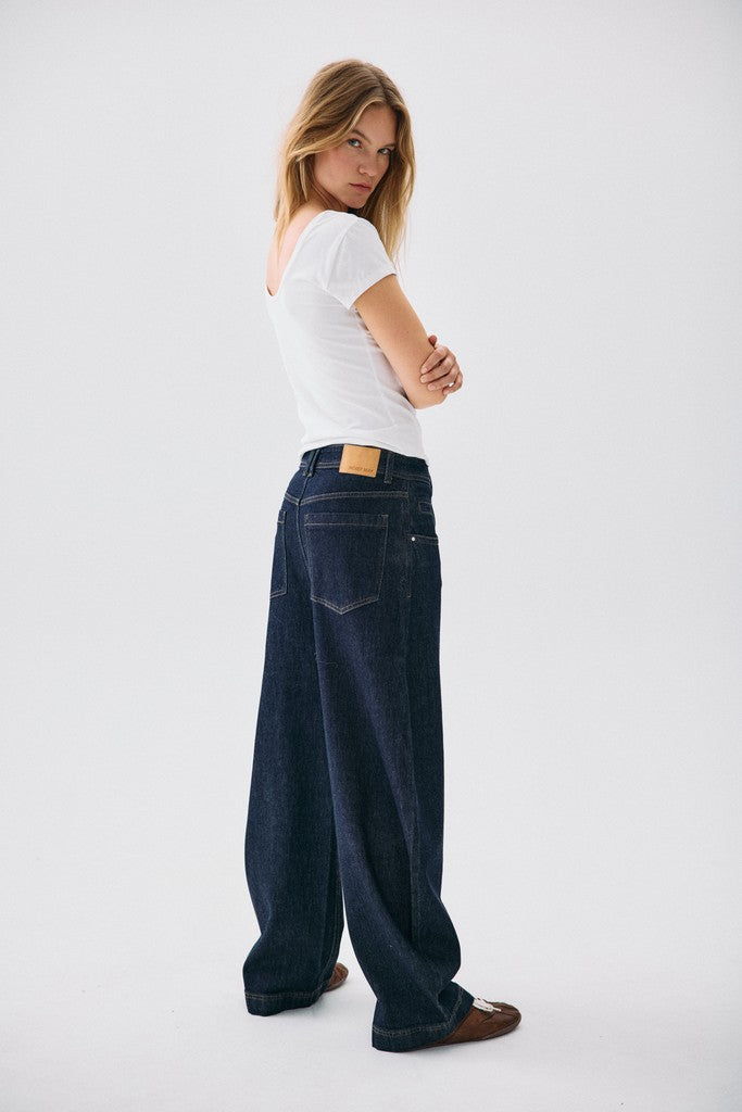 NOISY MAY NOAH MW BARREL JEANS | DARK BLUE DENINM