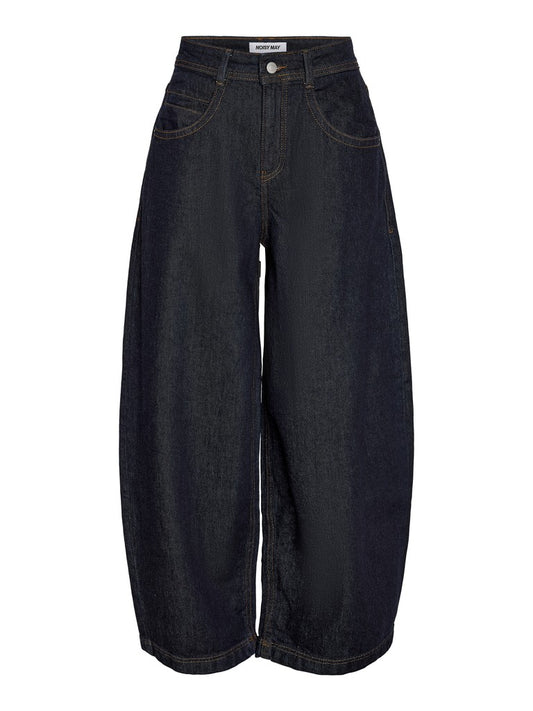 NOISY MAY NOAH MW BARREL JEANS | DARK BLUE DENINM