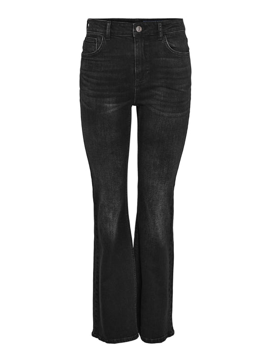 NOISY MAY KAREEN HW FLARE JEANS | ZWART