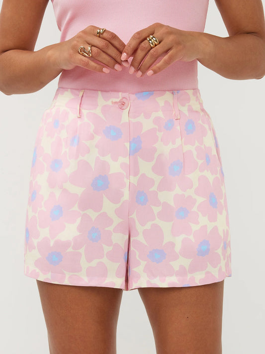 YDENCE SHORT NADIA | SOFT PINK FLOWER