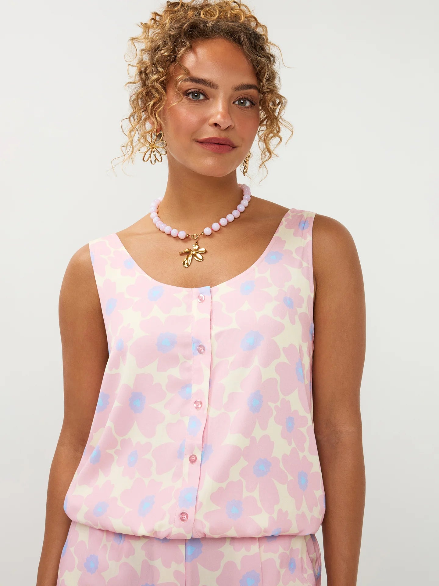 YDENCE TOP LORENA | SOFT PINK FLOWER