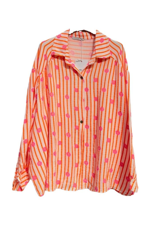 COTTON TREAT | MOUSSELINE BLOUSE ORANJE BLOEM