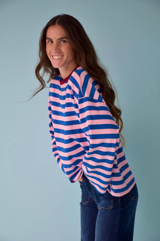 MIND TRAVELER T-SHIRT | BLAUW/ROZE