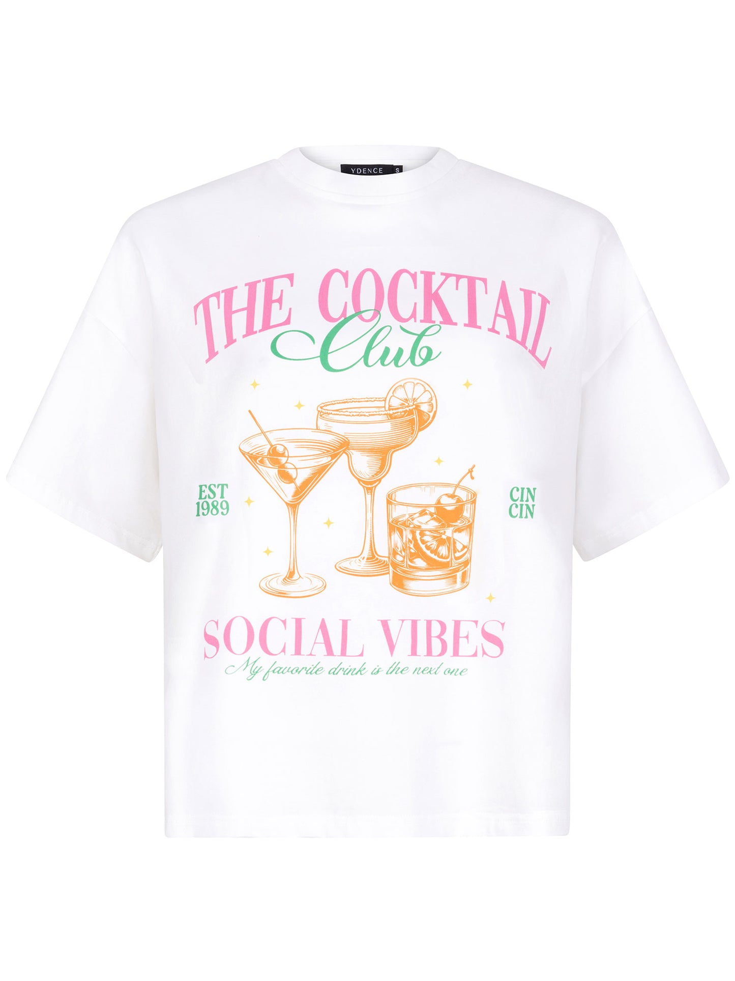 YDENCE T-SHIRT COCKTAIL CLUB | PINK/GREEN