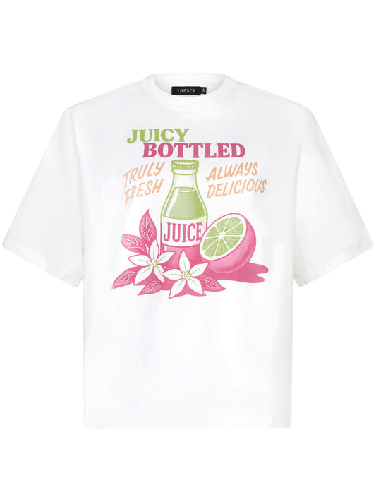 YDENCE T-SHIRT JUICY BOTTLE | BERRY PINK