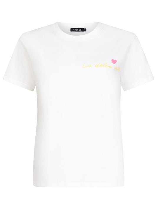 YDENCE T-SHIRT LA DOLCE VITA | PINK/GREEN