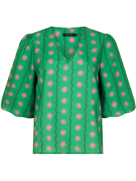 YDENCE TOP MEREDITH | GREEN PRINT