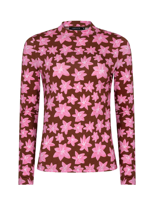 YDENCE TOP VANYA | BROWN FLOWER