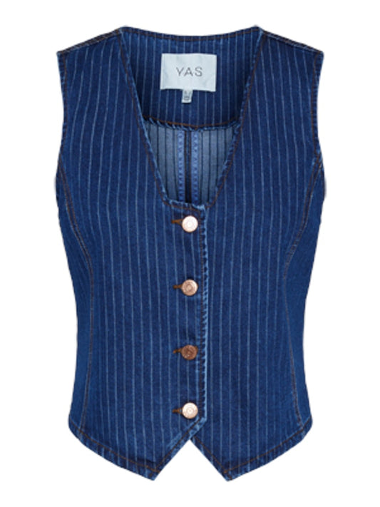 YAS LOMIRA DENIM WAISTCOAT