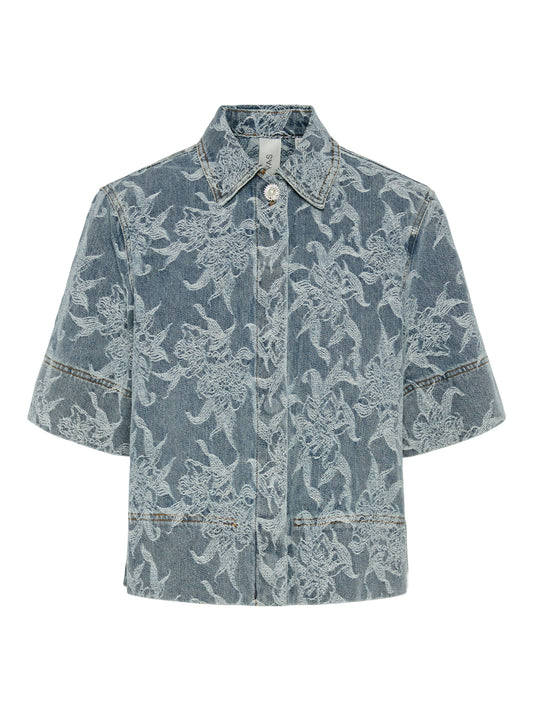 YAS FLAMERA 2/4 DENIM SHIRT