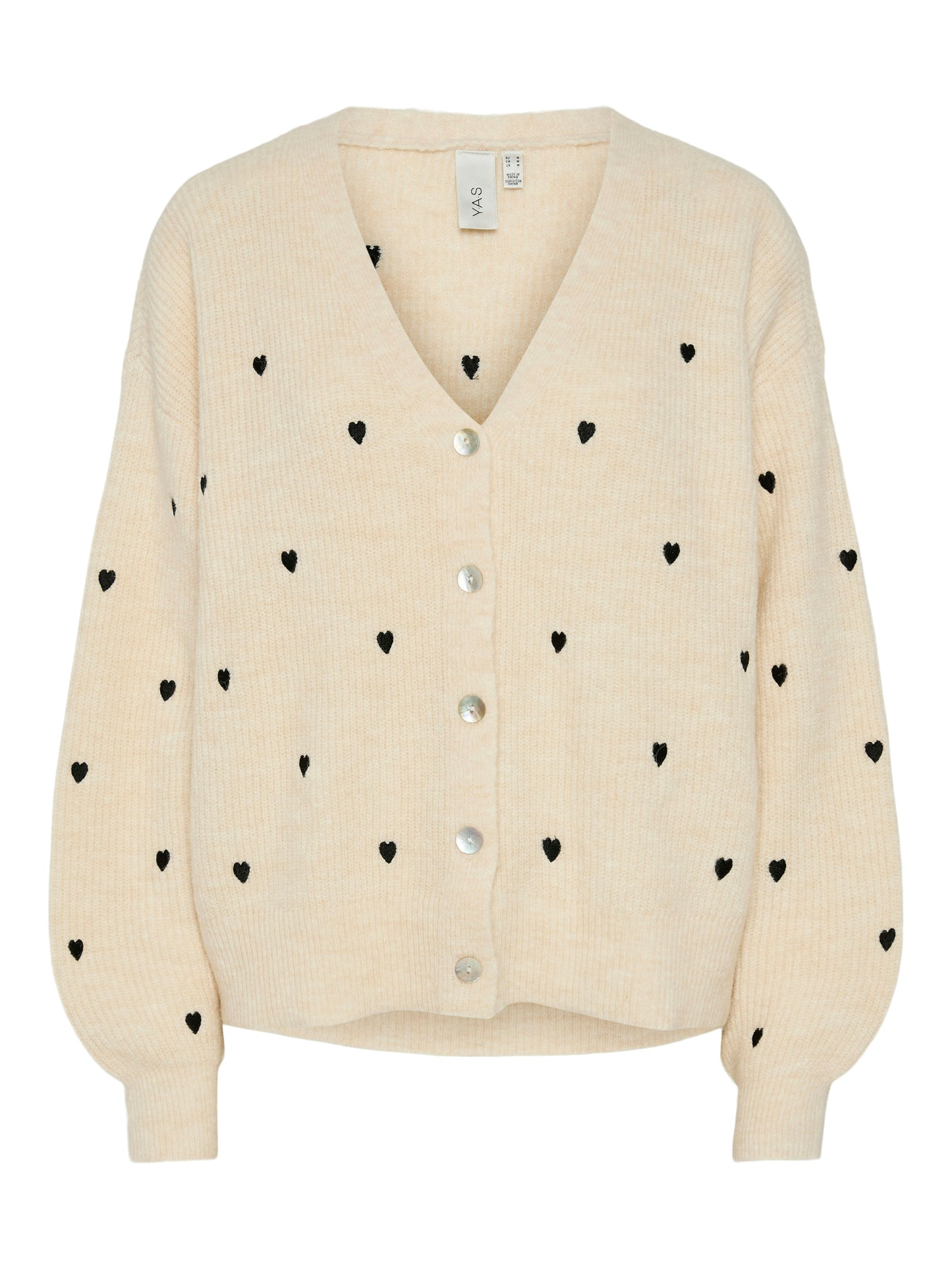 YAS BOW LS EMBROIDED KNIT CARDIGAN