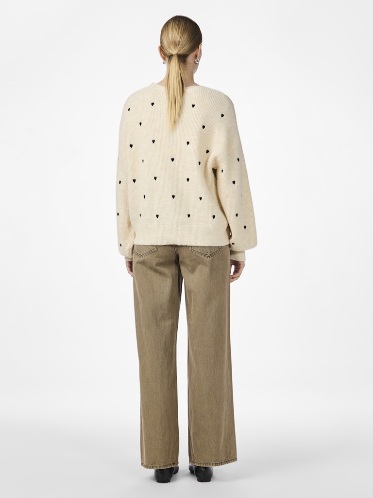 YAS BOW LS EMBROIDED KNIT CARDIGAN