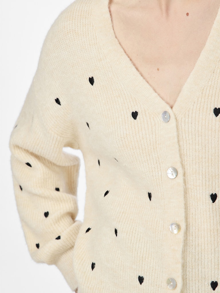 YAS BOW LS EMBROIDED KNIT CARDIGAN
