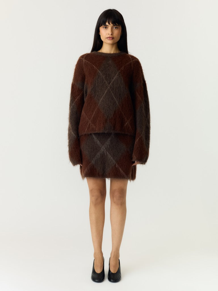 YAS ARGY HW MOHAIR BLEND KNIT SKIRT