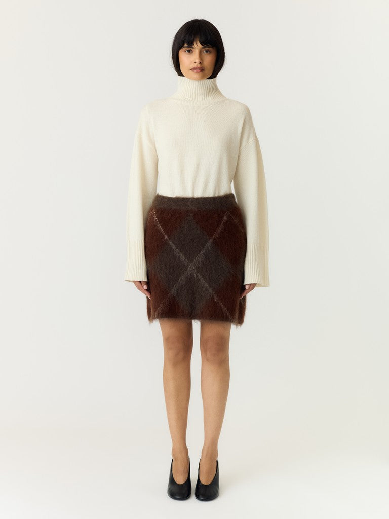 YASARGY HW MOHAIR BLEND KNIT SKIRT S.
