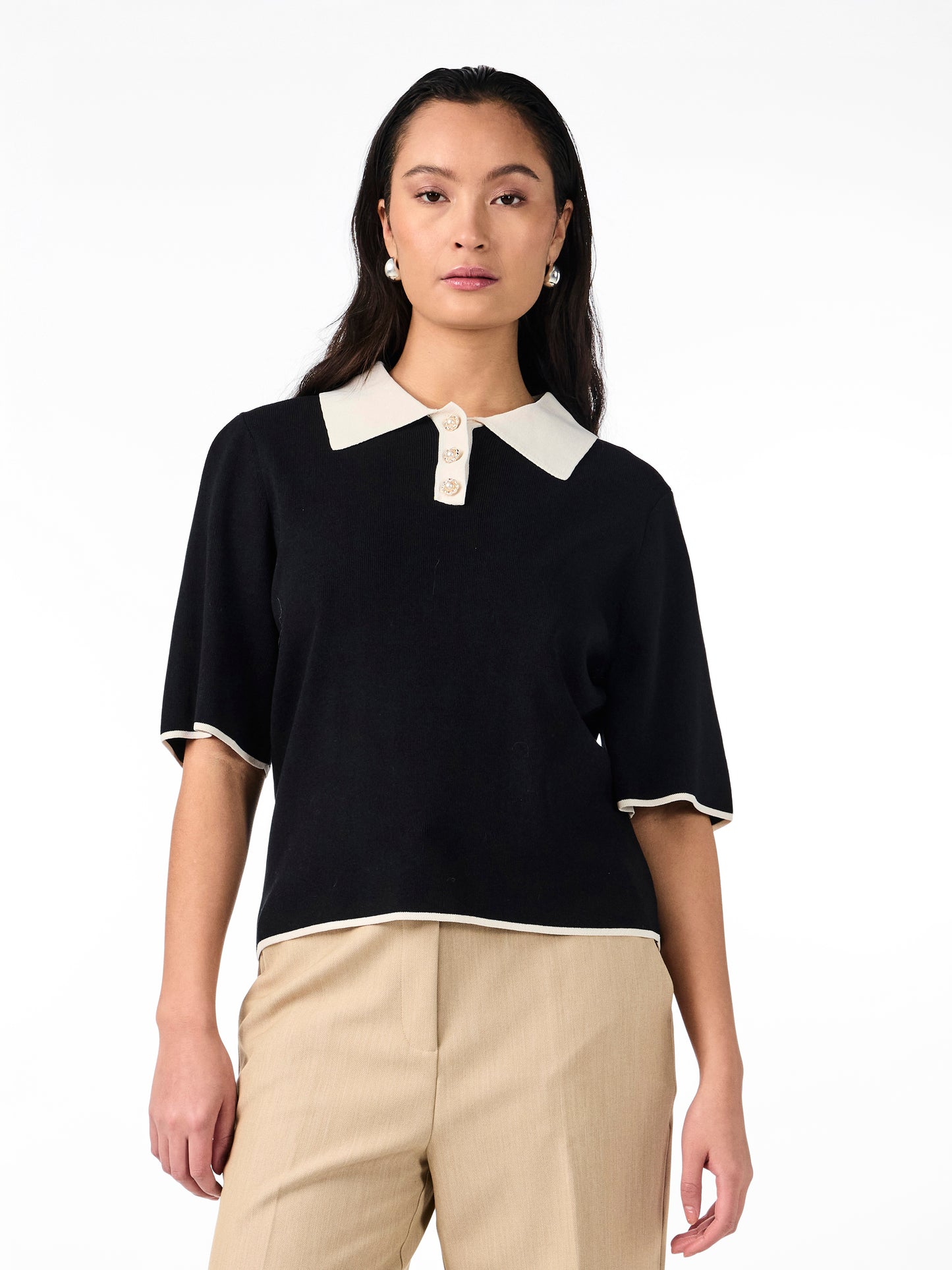 YAS MILLE SS KNIT PULLOVER