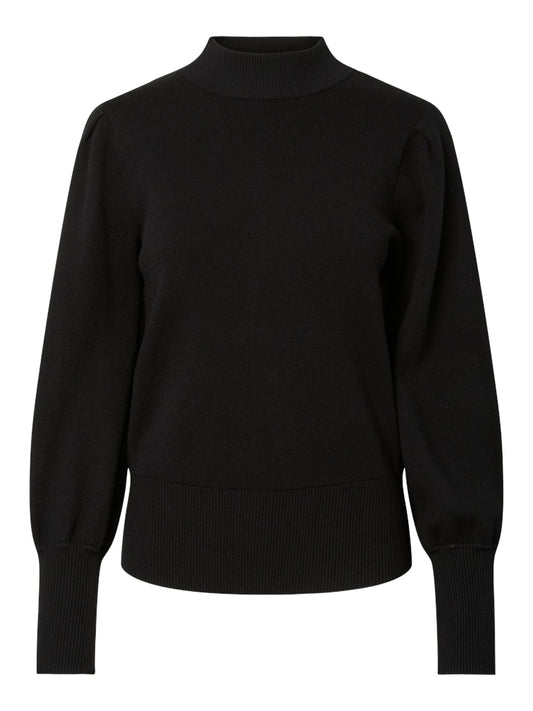 YAS FONNY LS KNIT PULLOVER | ZWART