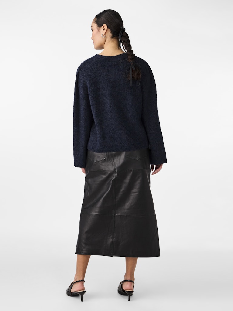 YAS BONSA LS KNIT CARDIGAN | DONKERBLAUW