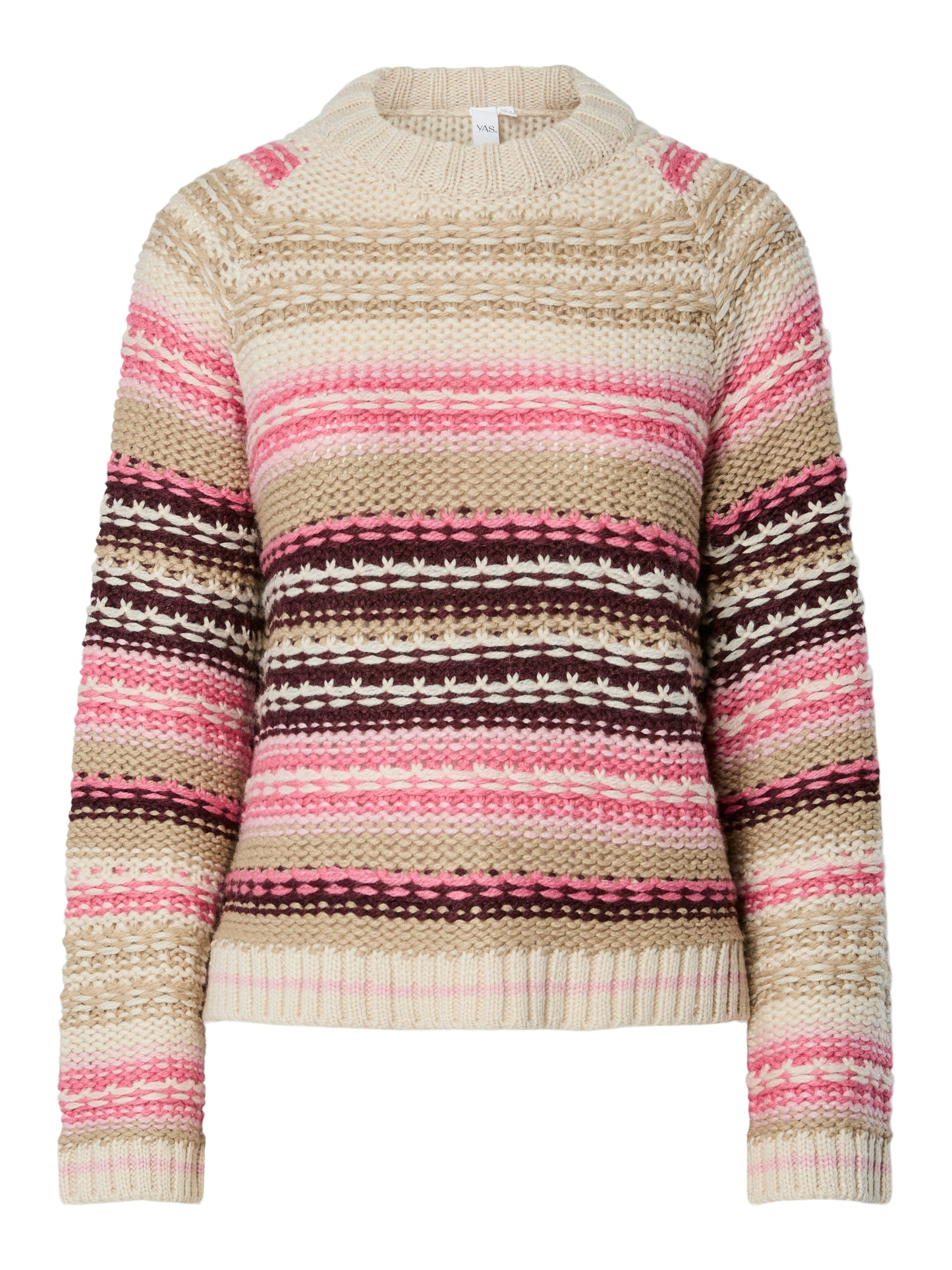 YAS BIBI LS WOOL KNIT PULLOVER | ROZE
