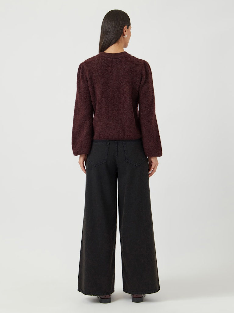 YAS BONSA LS KNIT CARDIGAN | BORDEAUX ROOD
