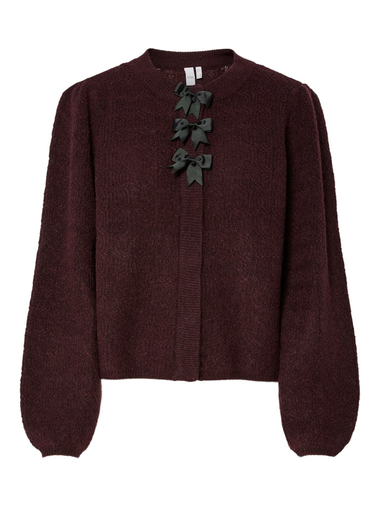YAS BONSA LS KNIT CARDIGAN | BORDEAUX ROOD