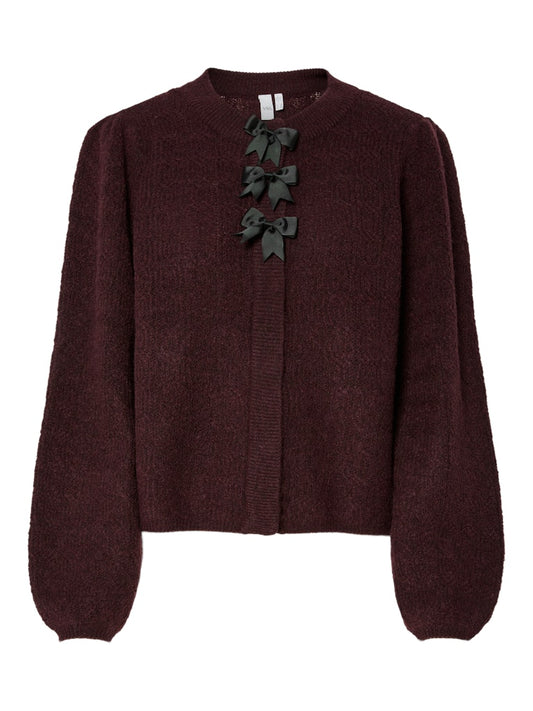 YAS BONSA LS KNIT CARDIGAN | BORDEAUX ROOD