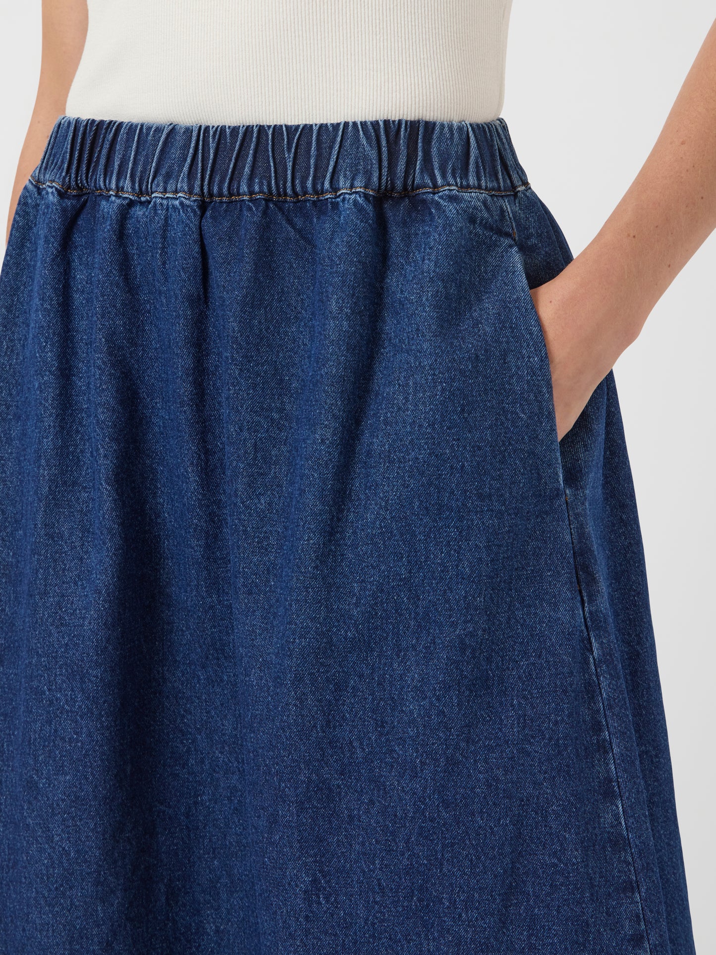 YAS COTMA HW LONG DENIM SKIRT