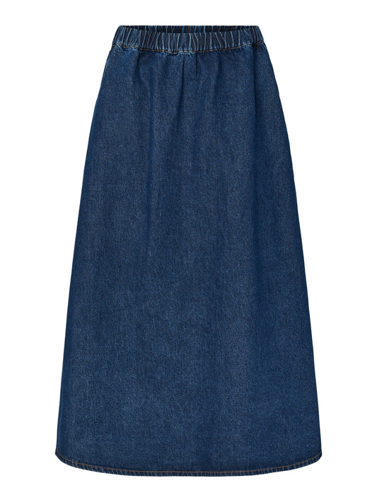 YAS COTMA HW LONG DENIM SKIRT