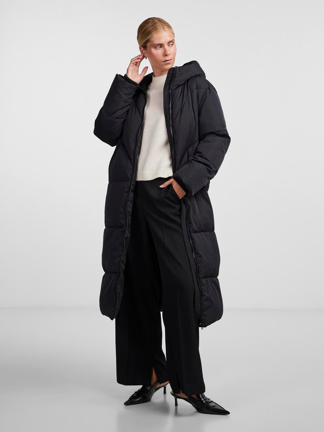 YAS IRIMA LONG DOWN COAT |ZWART