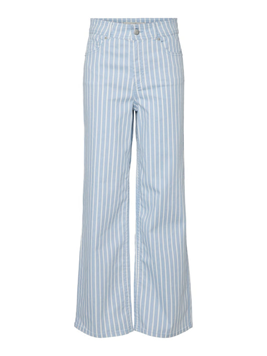 YAS LEONORA HW DENIM | LICHTBLAUW STREEP