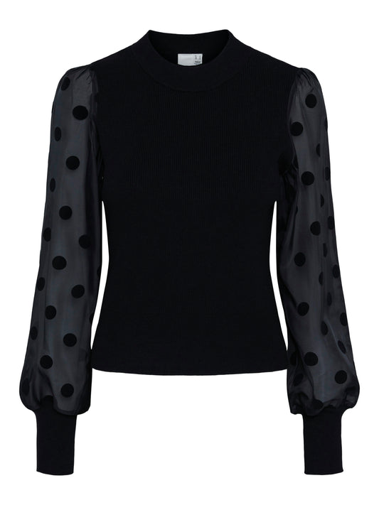 YAS DOTME KNIT PULLOVER