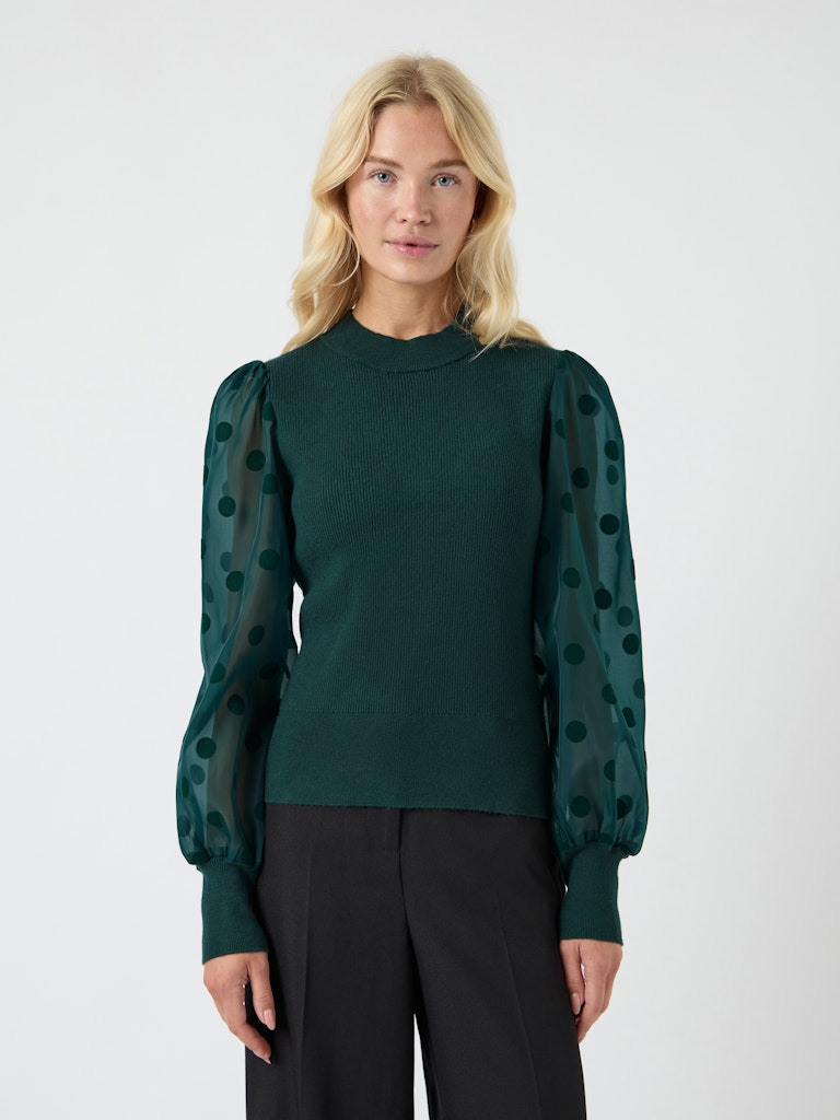 YAS DOTME KNIT PULLOVER | GROEN