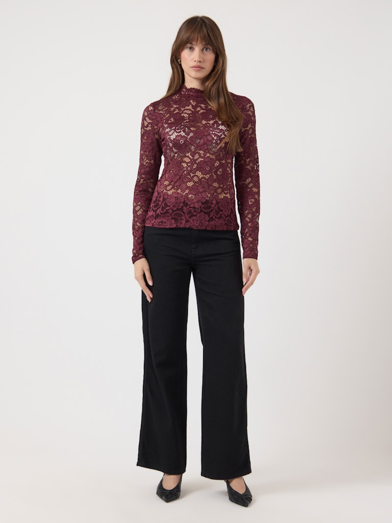 YAS LACEY LS LACE TOP | PORT ROYALE