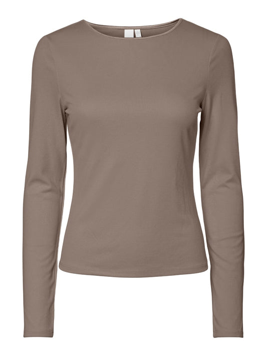 YAS PALOMA LS TOP | TAUPE GRAY